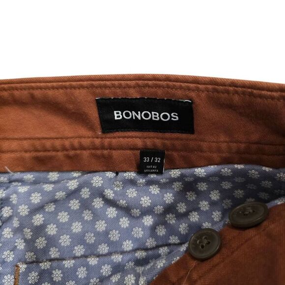 Bonobos Pants Men's 33x32 Rust Orange Slash Pockets Slim Fit Classic - Picture 3 of 8